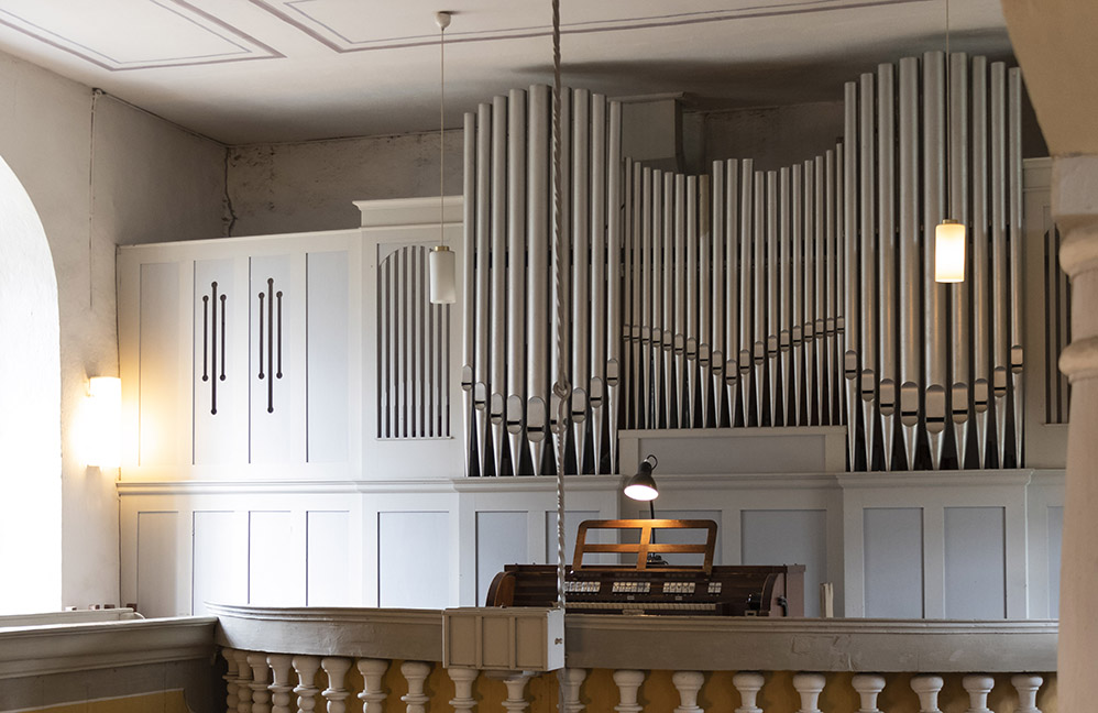 Jehmlich-Orgel in der Lichtenhainer Kirche · Foto: Albrecht Päßler (2018)