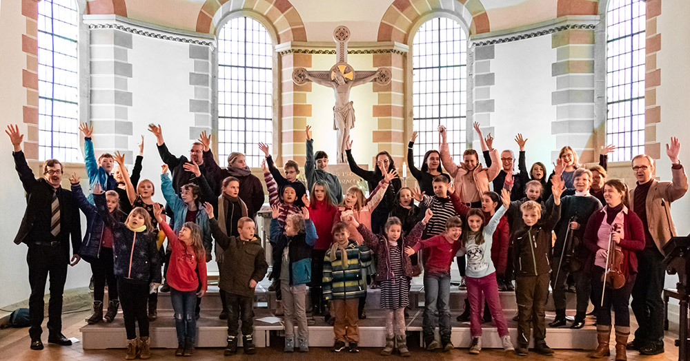 … nach der Kurrende­musik am 1. März 2020 in der Freitaler Lutherkirche