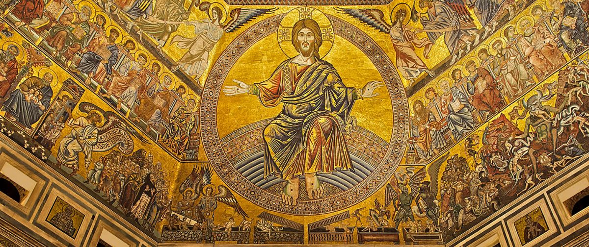 Christus als Weltenrichter, Darstellung aus dem Baptisterium San Giovanni in Florenz, 13./14. Jahrhundert (Bild: Wikimedia Commons)